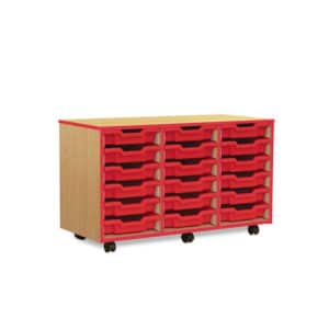 Coloured Edge Storage - 18 Shallow Tray Unit