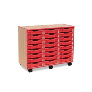 Coloured Edge Storage - 24 Shallow Tray Unit