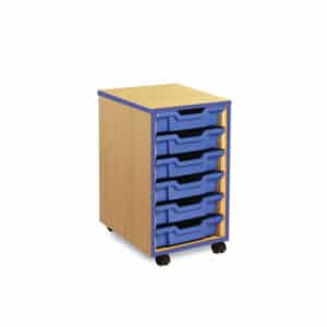 Coloured Edge Storage - 6 Shallow Tray Unit