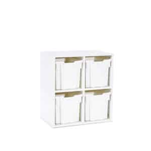 Stackable White Storage - 4 Jumbo Tray Unit