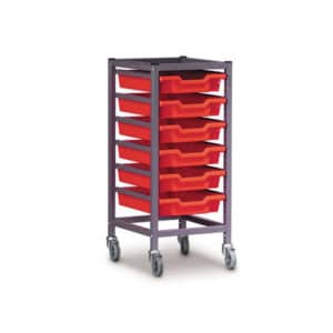 TecniStor Mobile Metal Trolleys - 1 column tray unit