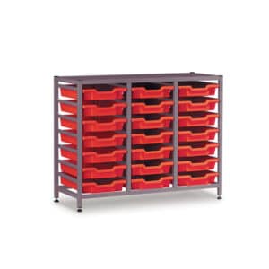 TecniStor Static Low Storage Units - 3 column static tray unit