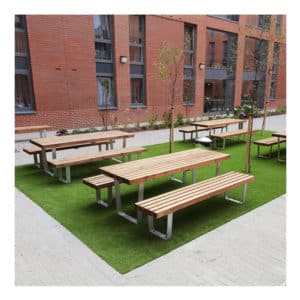 Tamworth Outdoor Table & 2 Benches Set