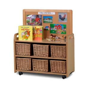 Mobile Medium Storage Unit with Display Top Panel - Baskets