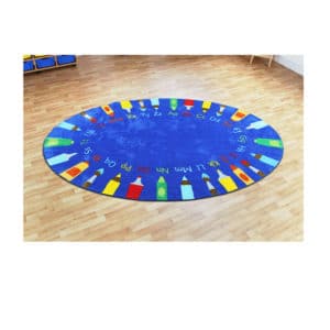 Oval Pencils Alphabet Carpet